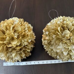 Gold Floral Pom Pom Home Accent